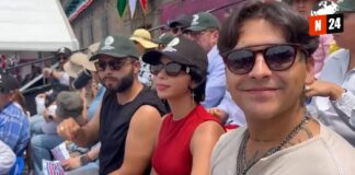 ¡Celebridades brillan en el Desfile Patrio: Ángela Aguilar, Christian Nodal y Leonardo Aguilar cautivan al público!